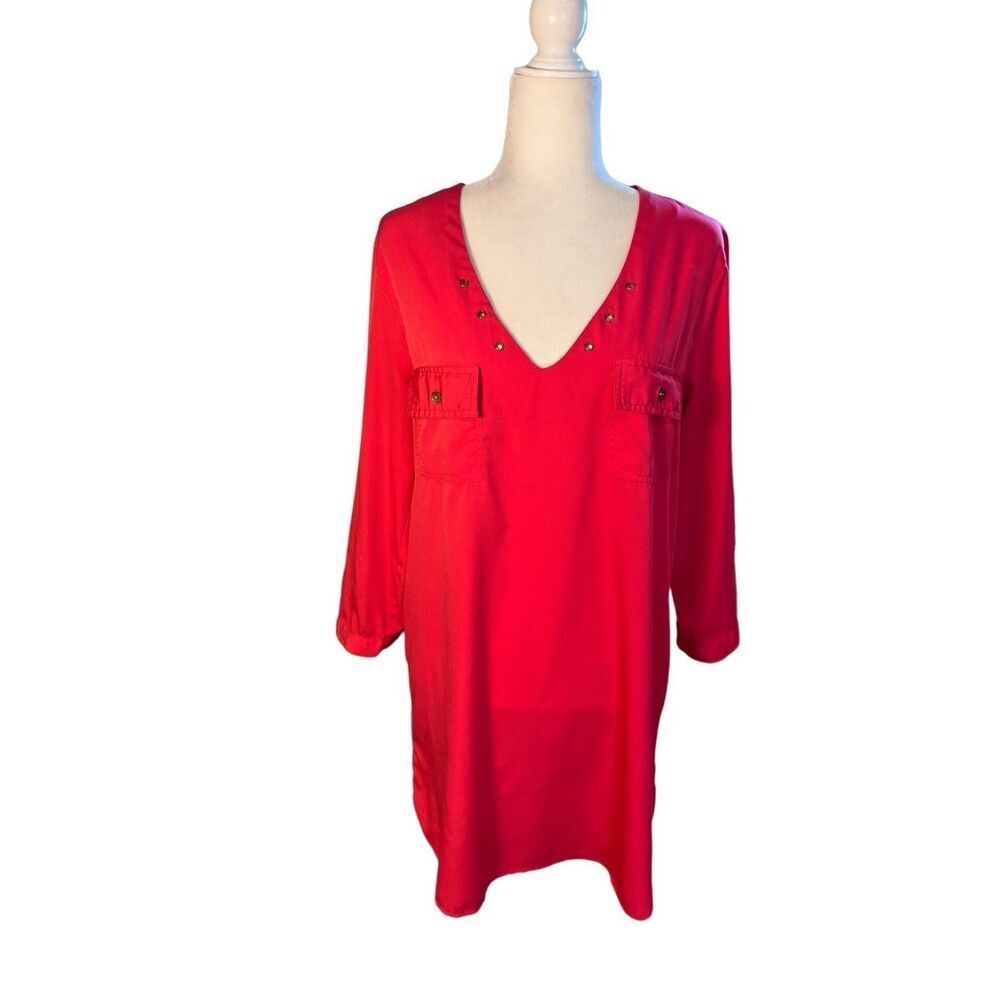 Live 4 Truth hot pink v-neck long sleeve sheath dress - L